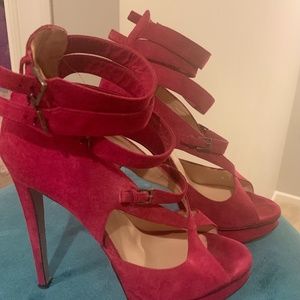 Authentic Nicholas Kirkwood Pink Platform Suede Heels